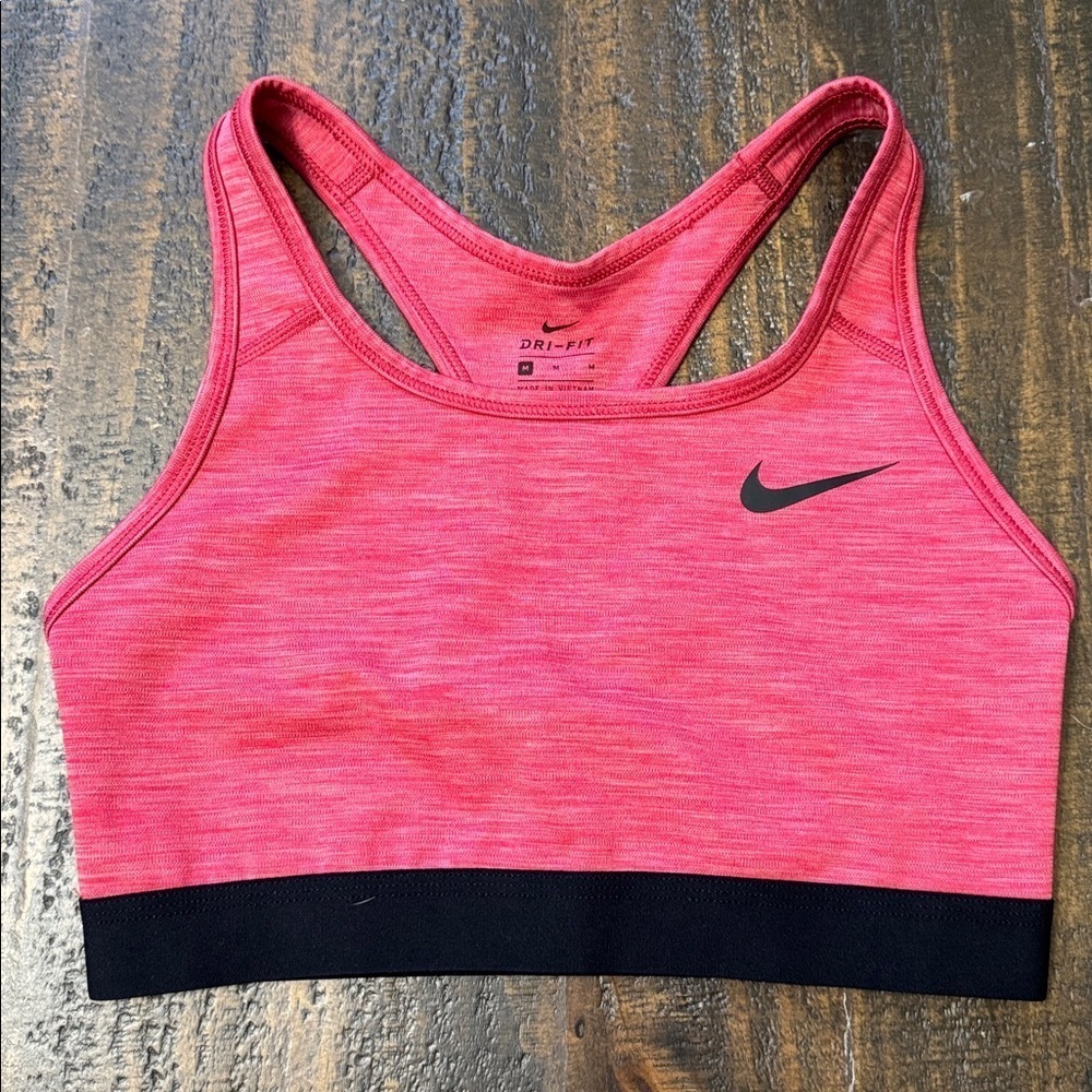 Nike Maroon and Black Sports Bra Size Med
